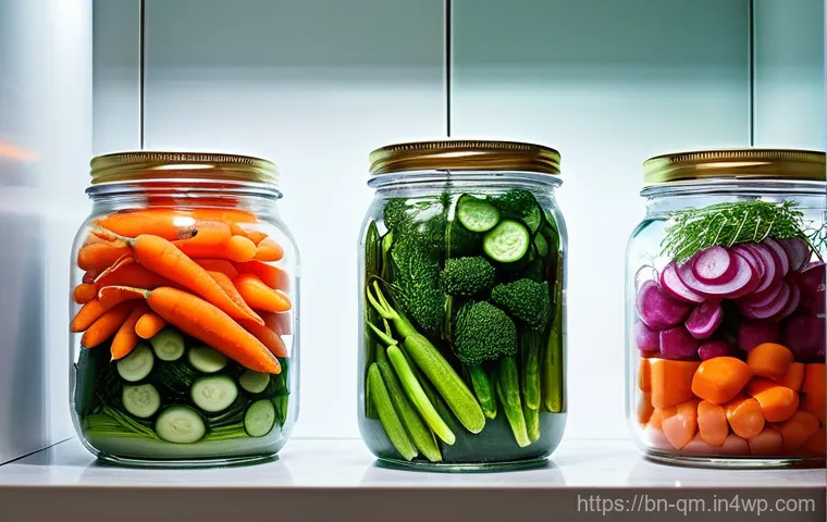 봄철 샐러드의 식재료 보관법 - **Prompt:** A close-up shot of vibrant, fresh coriander and mint leaves, their stems submerged in cl...
